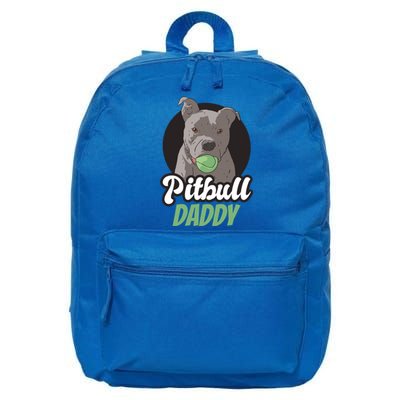 Pitbull Dog Dad For Fathersday Ll Father Gift 16 in Basic Backpack