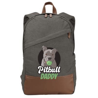 Pitbull Dog Dad For Fathersday Ll Father Gift Cotton Canvas Backpack