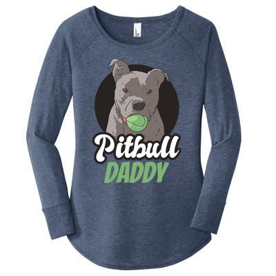 Pitbull Dog Dad For Fathersday Ll Father Gift Women's Perfect Tri Tunic Long Sleeve Shirt