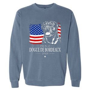 Proud Dogue De Bordeaux Dad American Flag Patriotic Dog Gift Garment-Dyed Sweatshirt