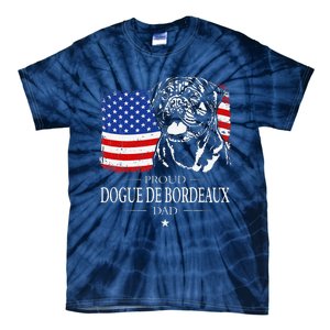 Proud Dogue De Bordeaux Dad American Flag Patriotic Dog Gift Tie-Dye T-Shirt