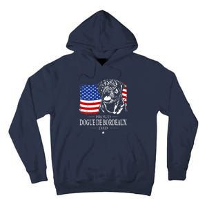 Proud Dogue De Bordeaux Dad American Flag Patriotic Dog Gift Tall Hoodie