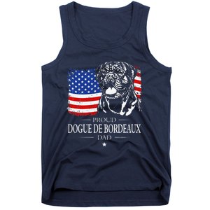 Proud Dogue De Bordeaux Dad American Flag Patriotic Dog Gift Tank Top