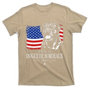 Proud Dogue De Bordeaux Dad American Flag Patriotic Dog Gift T-Shirt