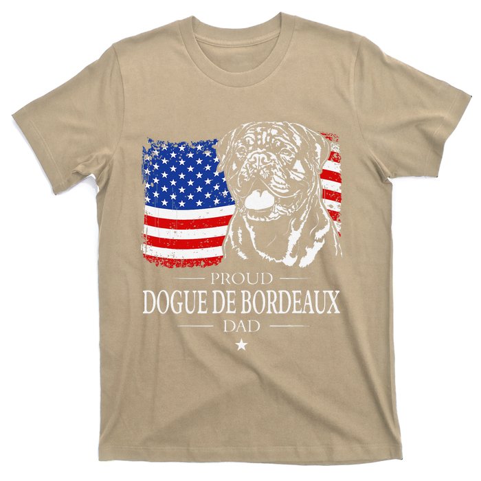 Proud Dogue De Bordeaux Dad American Flag Patriotic Dog Gift T-Shirt