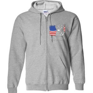 Proud Dogue De Bordeaux Dad American Flag Patriotic Dog Gift Full Zip Hoodie