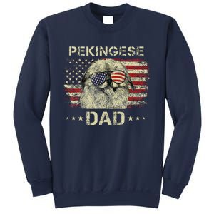 Pekingese Dad Dog Lovers American Flag 4th Of July Sweatshirt