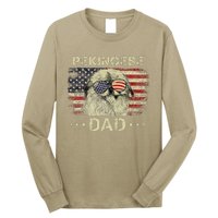 Pekingese Dad Dog Lovers American Flag 4th Of July Long Sleeve Shirt