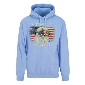 Pekingese Dad Dog Lovers American Flag 4th Of July Unisex Surf Hoodie