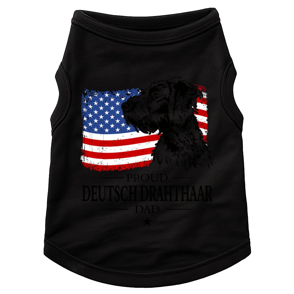 Proud Deutsch Drahthaar Dad American Flag Dog Funny Gift Doggie Tank