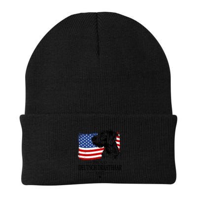Proud Deutsch Drahthaar Dad American Flag Dog Funny Gift Beanie