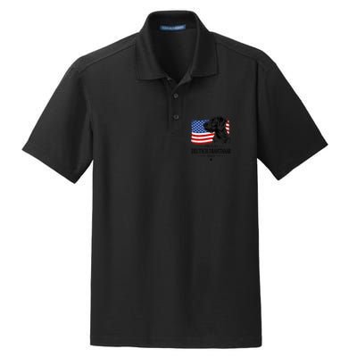 Proud Deutsch Drahthaar Dad American Flag Dog Funny Gift Dry Zone Grid Polo