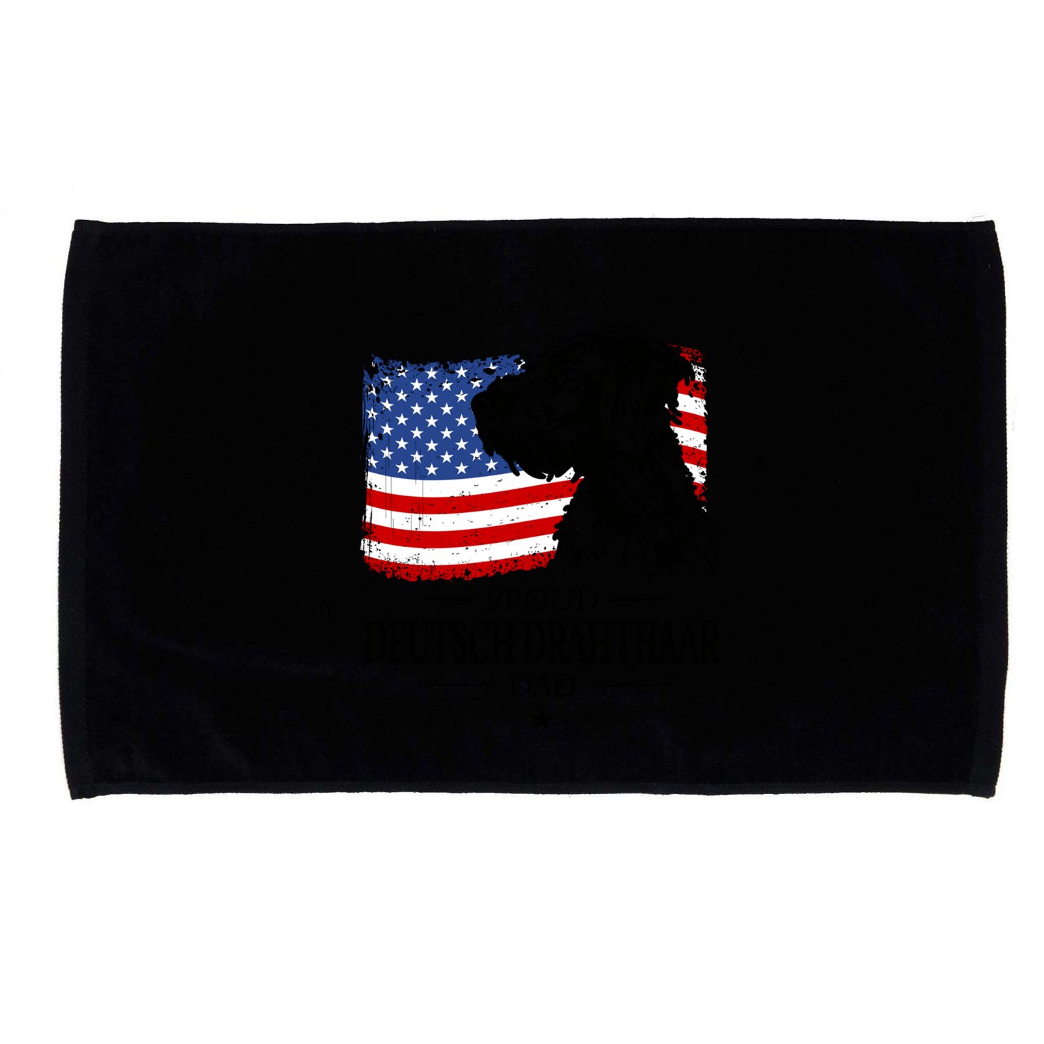 Proud Deutsch Drahthaar Dad American Flag Dog Funny Gift Microfiber Hand Towel