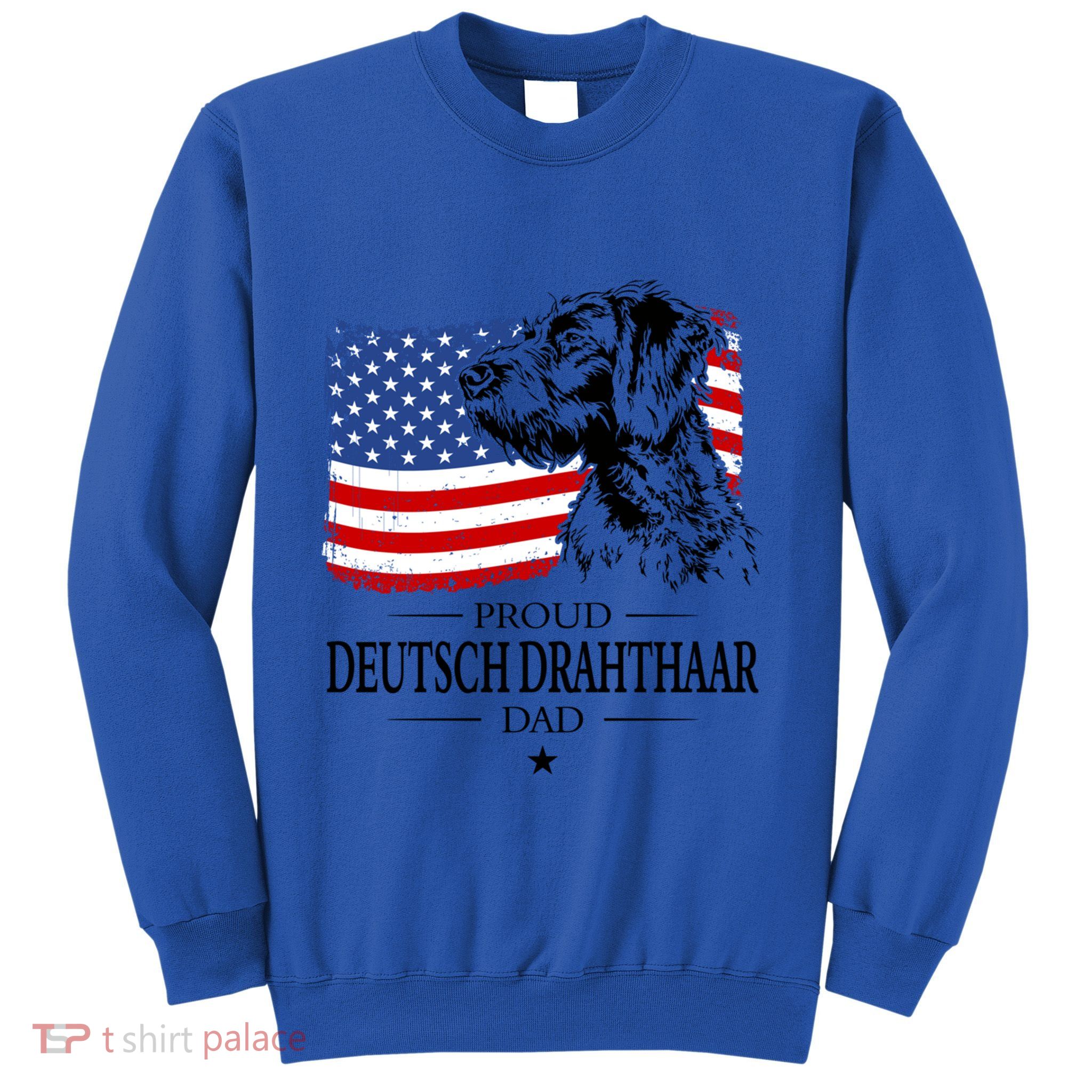 Proud Deutsch Drahthaar Dad American Flag Dog Funny Gift Sweatshirt