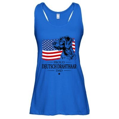 Proud Deutsch Drahthaar Dad American Flag Dog Funny Gift Ladies Essential Flowy Tank