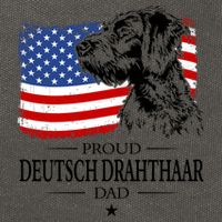 Proud Deutsch Drahthaar Dad American Flag Dog Funny Gift Cotton Canvas Backpack