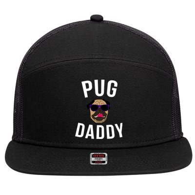 Pug Dad Daddy Gift Of Rescue Dog Owner Fathers Day Gift 7 Panel Mesh Trucker Snapback Hat