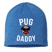 Pug Dad Daddy Gift Of Rescue Dog Owner Fathers Day Gift Sustainable Beanie