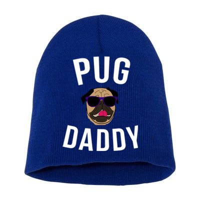 Pug Dad Daddy Gift Of Rescue Dog Owner Fathers Day Gift Short Acrylic Beanie