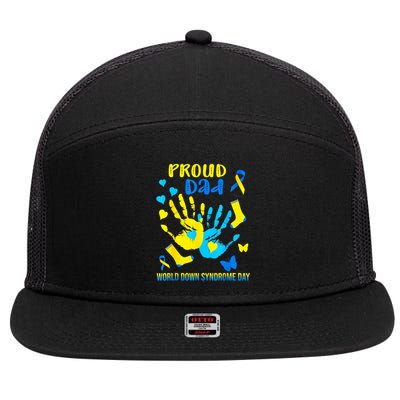 Proud Dad Down Syndrome Awareness T21 7 Panel Mesh Trucker Snapback Hat