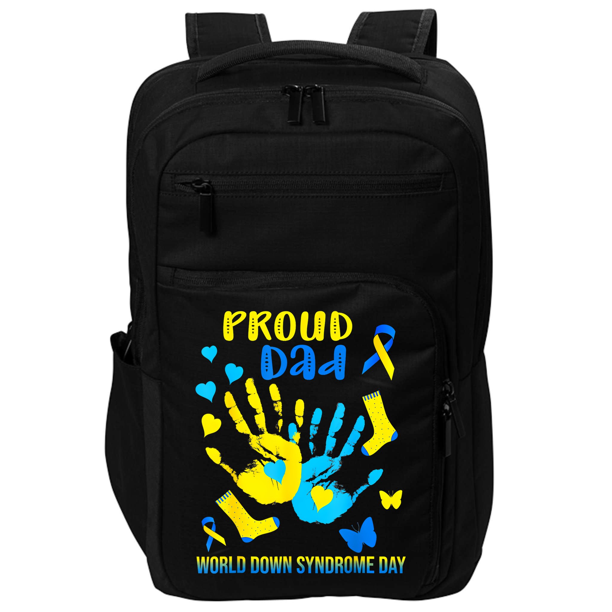Proud Dad Down Syndrome Awareness T21 Impact Tech Backpack
