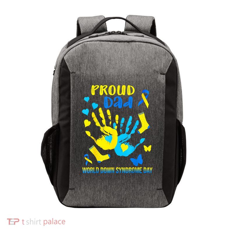 Proud Dad Down Syndrome Awareness T21 Vector Backpack