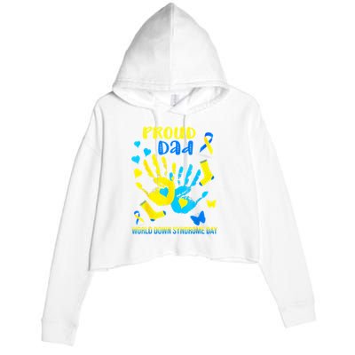 Proud Dad Down Syndrome Awareness T21 Crop Fleece Hoodie
