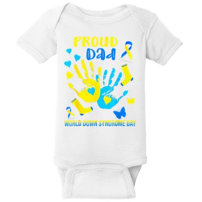Proud Dad Down Syndrome Awareness T21 Baby Bodysuit