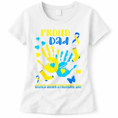 Proud Dad Down Syndrome Awareness T21 Womens T-Shirt