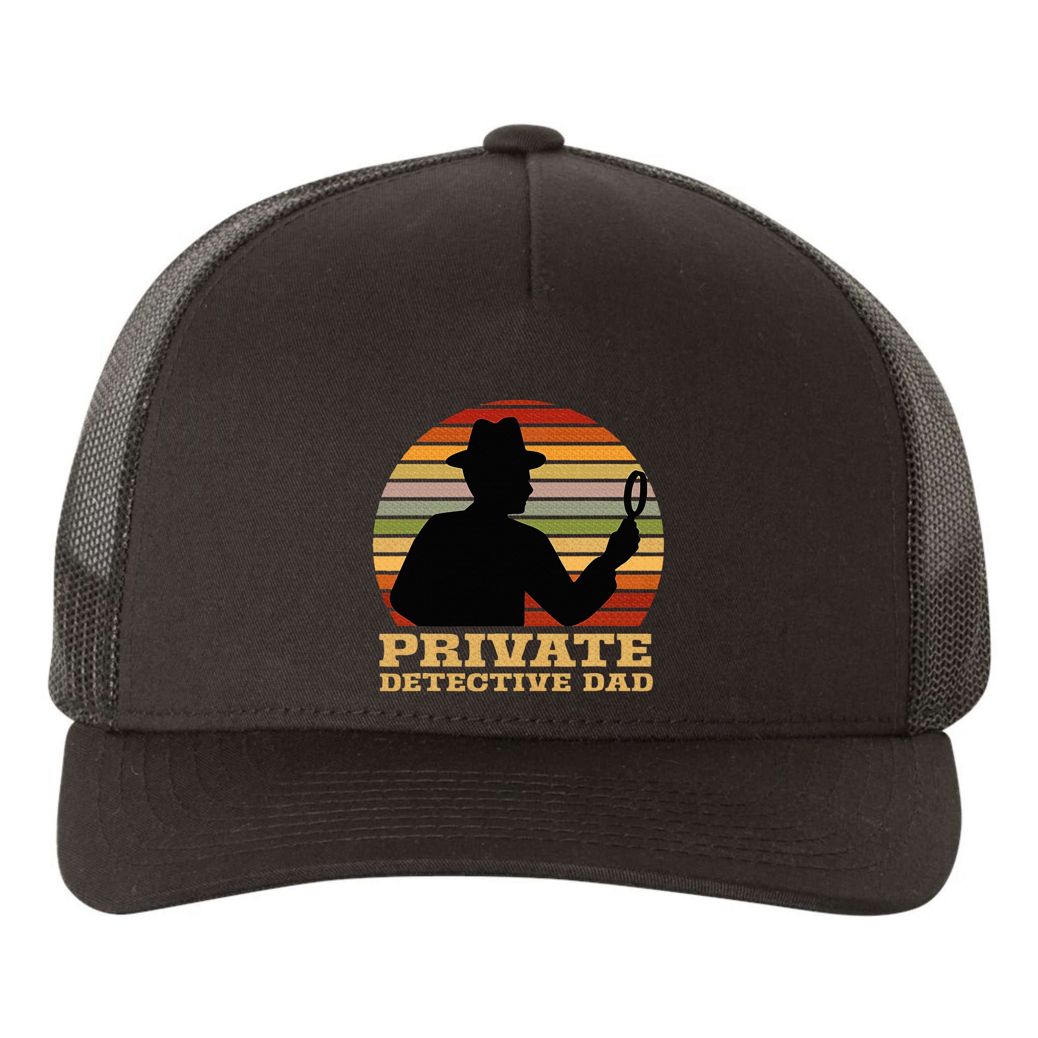 Private Detective Dad Spy Investigation Investigator Spying Yupoong Adult 5-Panel Trucker Hat
