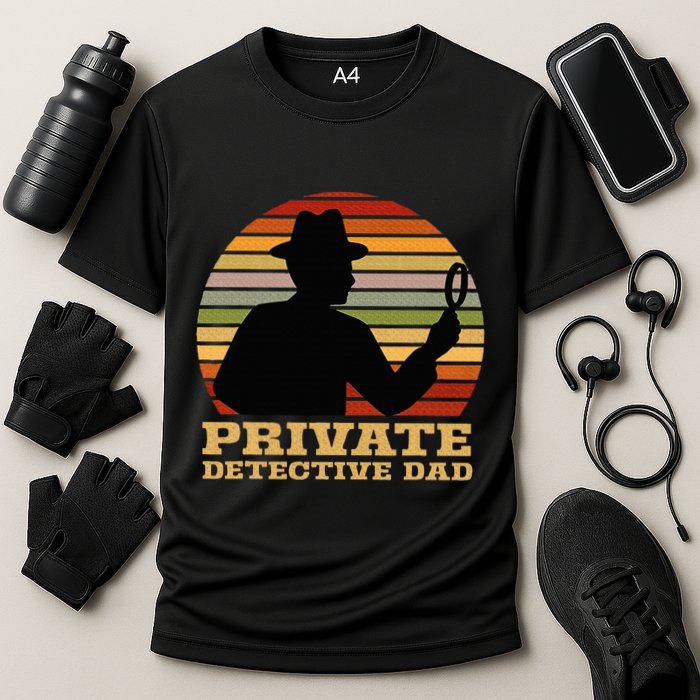 Private Detective Dad Spy Investigation Investigator Spying Cooling Performance Crew T-Shirt