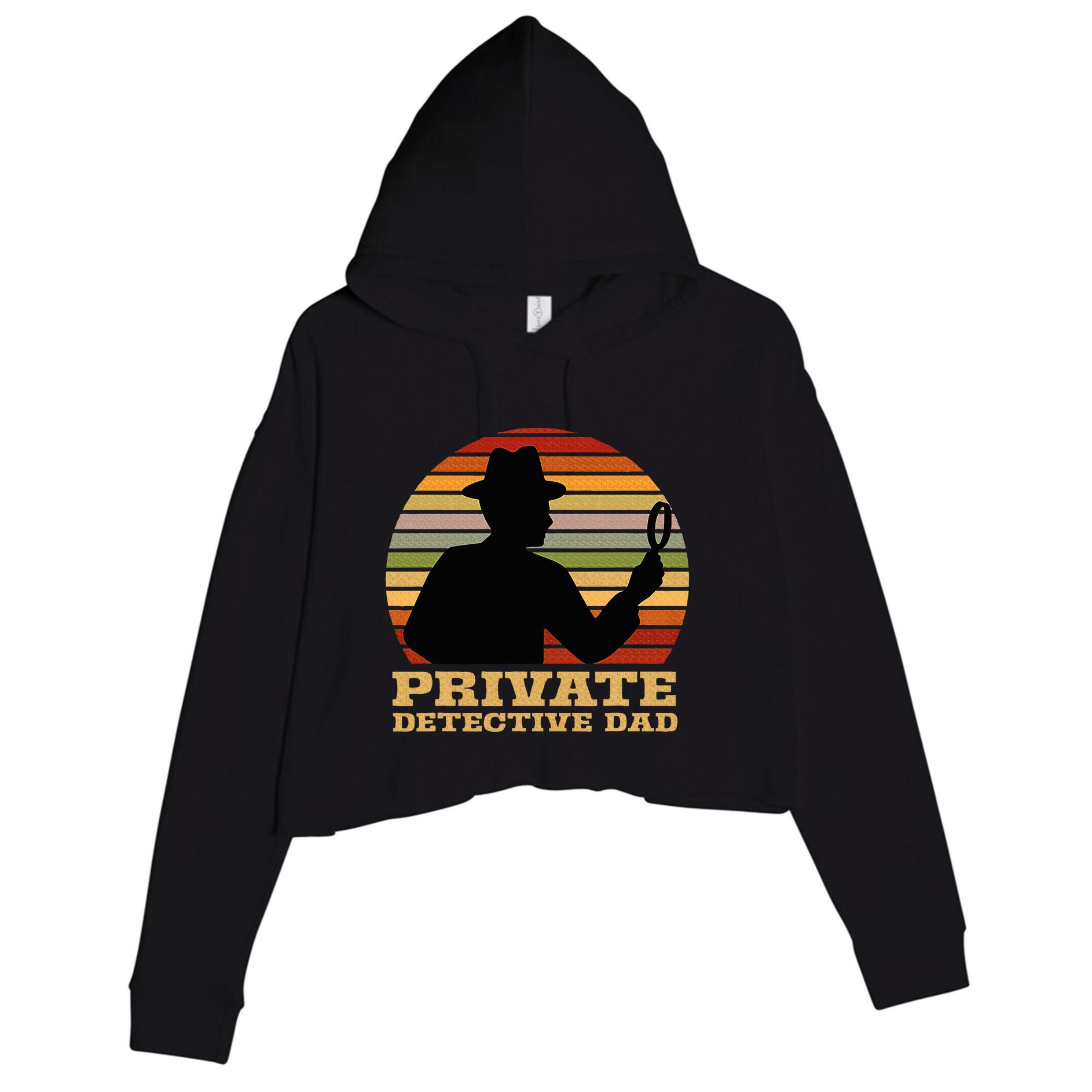 Private Detective Dad Spy Investigation Investigator Spying Crop Fleece Hoodie