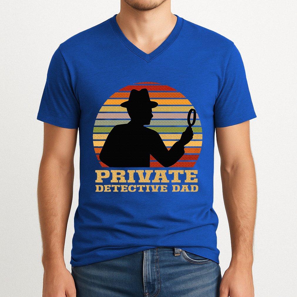 Private Detective Dad Spy Investigation Investigator Spying V-Neck T-Shirt
