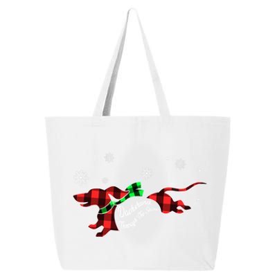 Plaid Dachshund Dog Through Snow Dog Lovers Merry Christmas Cool Gift 25L Jumbo Tote