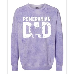 Pomeranian Dad Dog Lover Funny Pom Dog Owner Father Daddy Colorblast Crewneck Sweatshirt