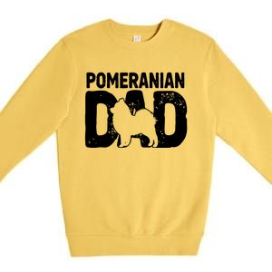 Pomeranian Dad Dog Lover Funny Pom Dog Owner Father Daddy Premium Crewneck Sweatshirt