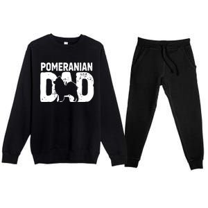 Pomeranian Dad Dog Lover Funny Pom Dog Owner Father Daddy Premium Crewneck Sweatsuit Set