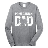 Pomeranian Dad Dog Lover Funny Pom Dog Owner Father Daddy Long Sleeve Shirt