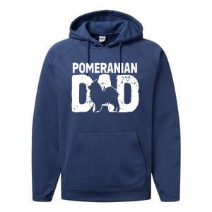 Pomeranian Dad Dog Lover Funny Pom Dog Owner Father Daddy Performance Fleece Hoodie