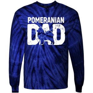 Pomeranian Dad Dog Lover Funny Pom Dog Owner Father Daddy Tie-Dye Long Sleeve Shirt