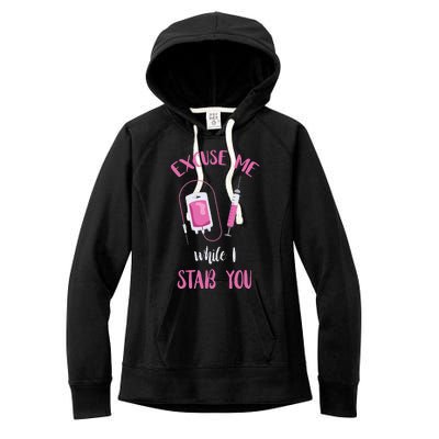 Phlebotomy Doctor Excuse Me Syringe Blood Phlebotomist Women's Fleece Hoodie