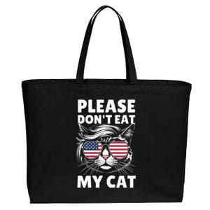 Please DonT Eat My Cat Funny Strange News Cotton Canvas Jumbo Tote