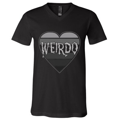 Punk Dark Emo Funny Goth Heavy Rock Music Weirdo V-Neck T-Shirt
