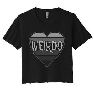 Punk Dark Emo Funny Goth Heavy Rock Music Weirdo Women's Crop Top Tee