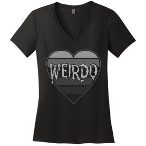 Punk Dark Emo Funny Goth Heavy Rock Music Weirdo Women's V-Neck T-Shirt