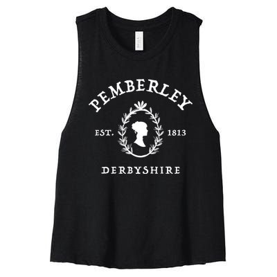 Pemberley Derbyshire Est 1813 Pride And Prejudice Jane Austen Women's Racerback Cropped Tank