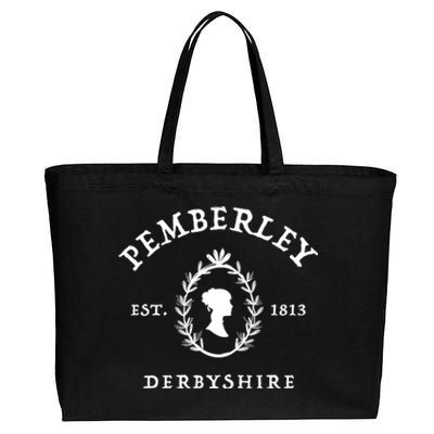 Pemberley Derbyshire Est 1813 Pride And Prejudice Jane Austen Cotton Canvas Jumbo Tote