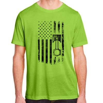 Piston Diesel Engine Us Flag Diesel Mechanic Cars Repair Cool Gift Adult ChromaSoft Performance T-Shirt