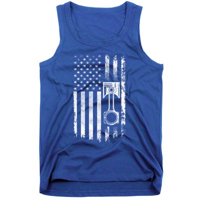 Piston Diesel Engine Us Flag Diesel Mechanic Cars Repair Cool Gift Tank Top