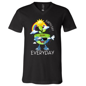 Planet Dabbing Earth Day Everyday V-Neck T-Shirt